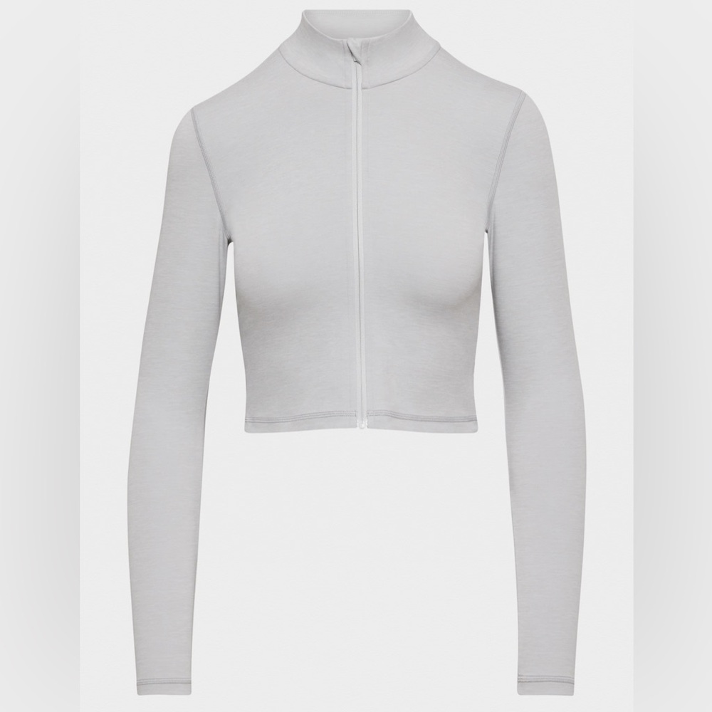 SOLD // Aritzia Golden BUTTER Limit Zip Longsleeve Heather Chrome